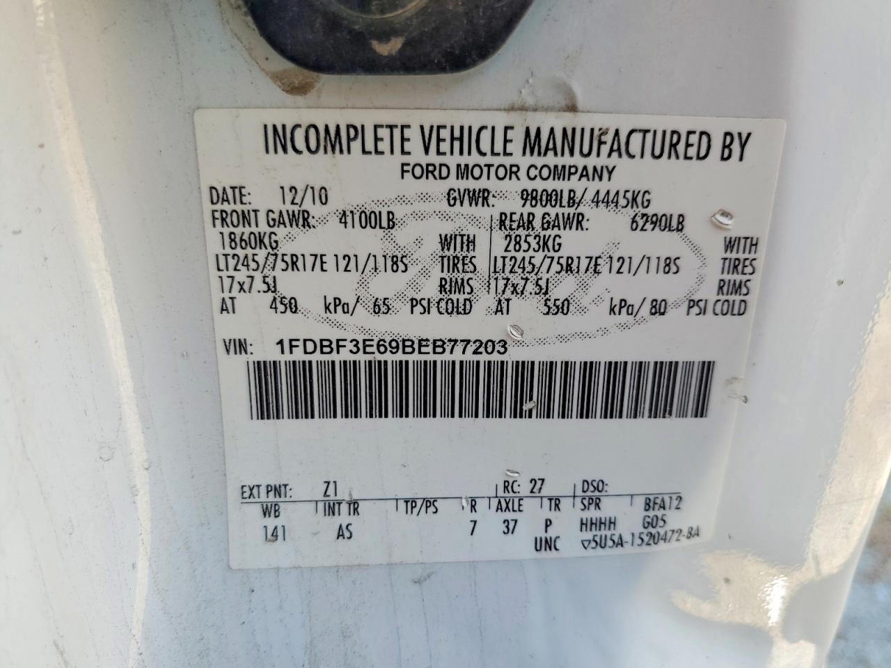 2011 Ford F350 VIN 1FDBF3E69BEB77203 photo 12