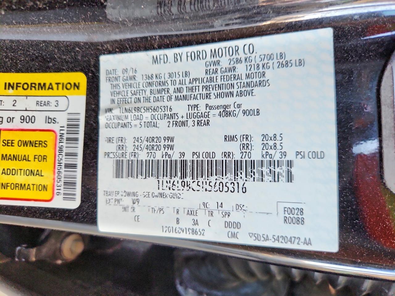 2017 Lincoln Continentl VIN 1LN6L9BC5H5605316 photo 12