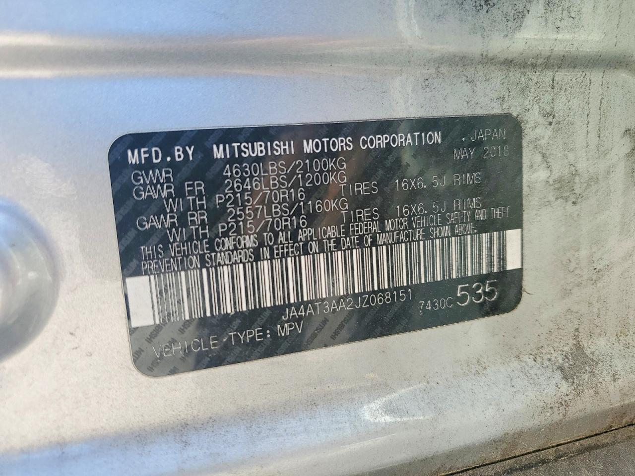 2018 Mitsubishi ECLIPSE VIN JA4AT3AA2JZ068151 photo 12