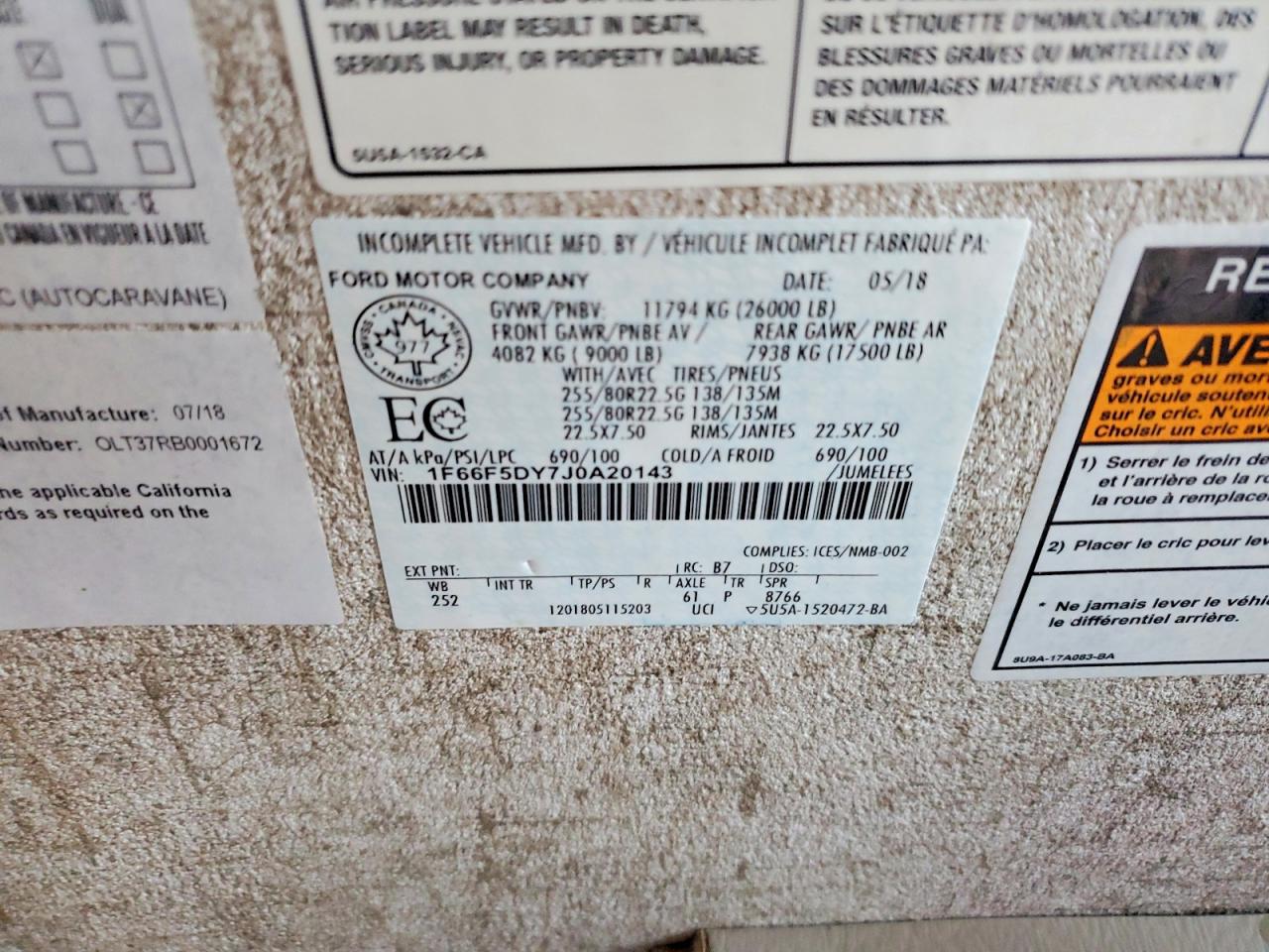 2019 THOR F-ser othr VIN 1F66F5DY7J0A20143 photo 10