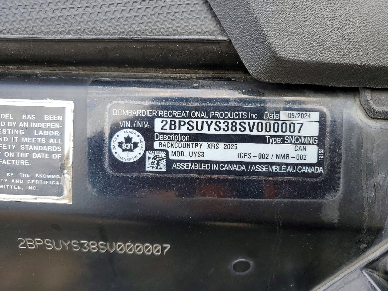 2025 SKIDOO Xrs renega VIN 2BPSUYS38SV000007 photo 10