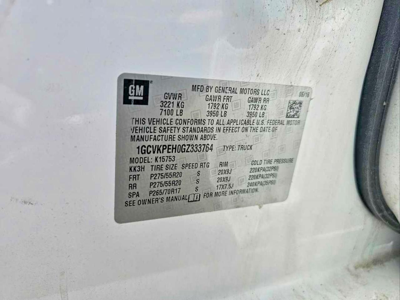 2016 Chevrolet All models VIN 1GCVKPEH0GZ333764 photo 10