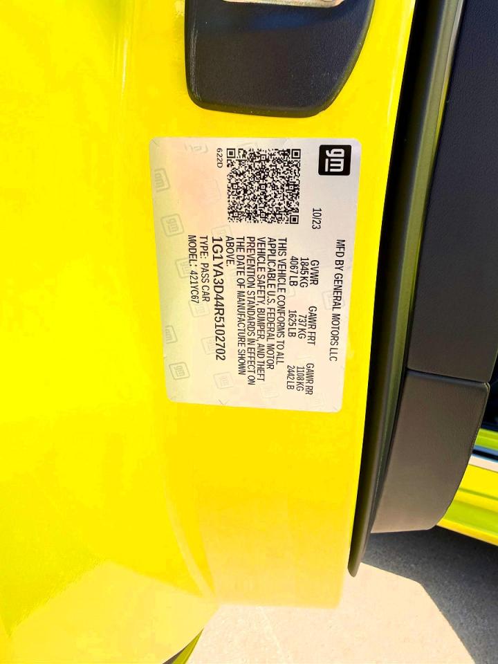2024 Chevrolet Corvette VIN 1G1YA3D44R5102702 photo 10