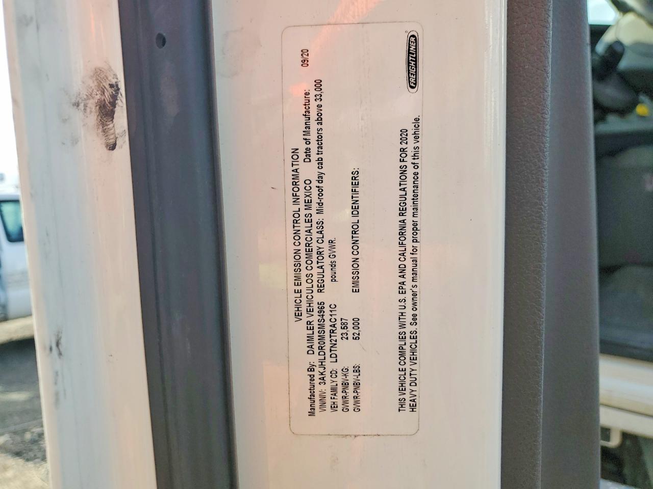 2021 FREIGHTLINER All other VIN 3AKJHLDR0MSMS4965 photo 9