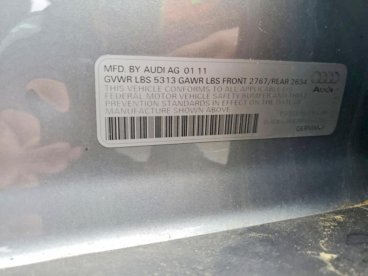 2011 Audi A6 VIN WAUFGAFB3BN054206 photo 12
