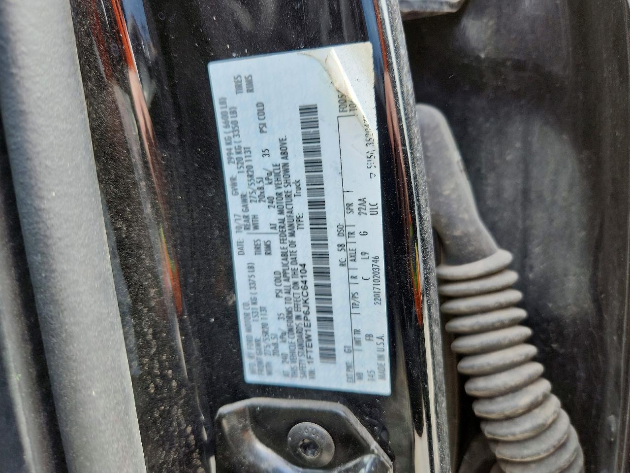 2018 Ford F150 VIN 1FTEW1EP6JKC64104 photo 12