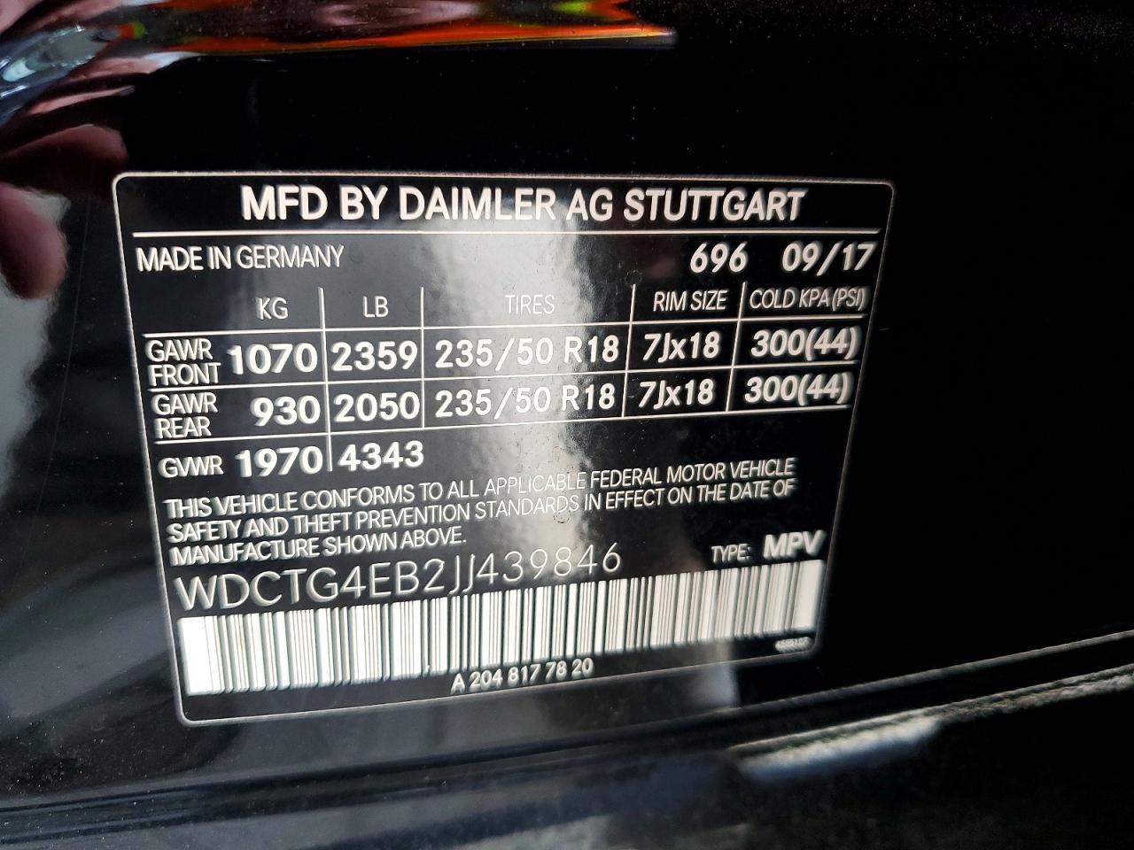 2018 Mercedes-Benz Gla-class VIN WDCTG4EB2JJ439846 photo 12