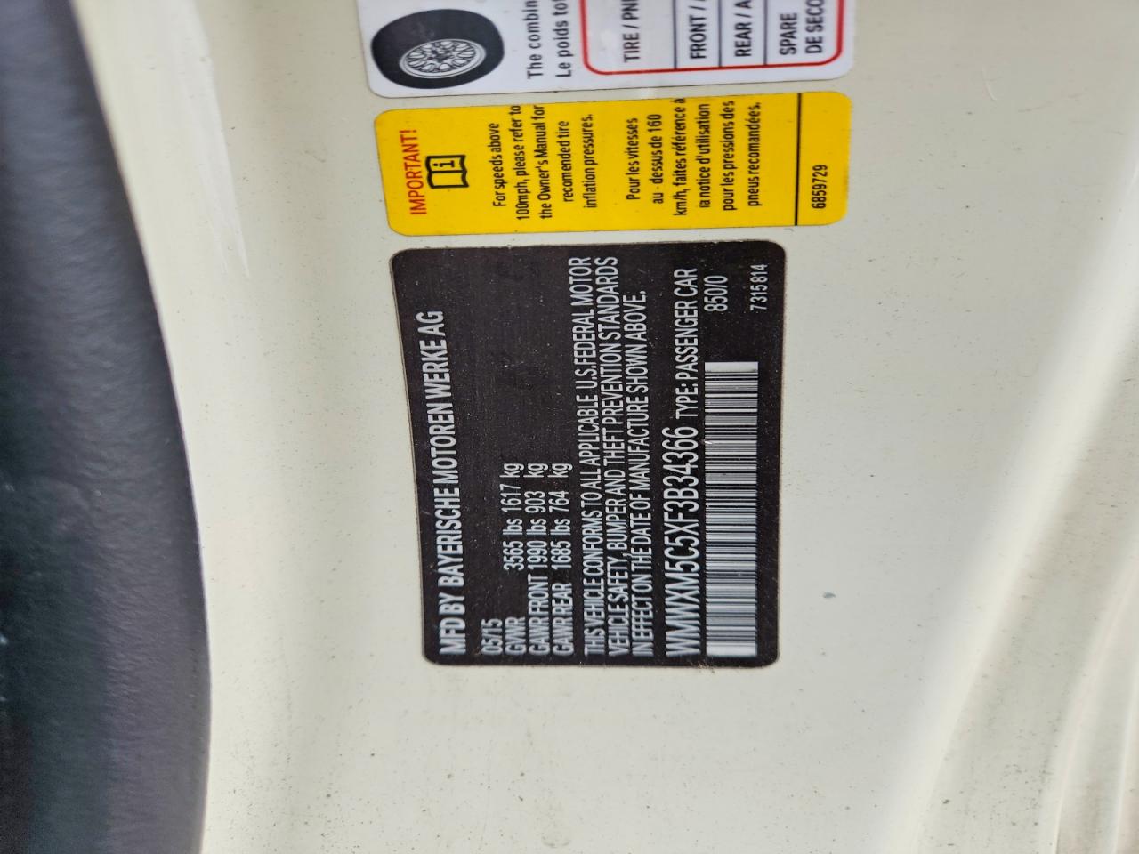 2015 MINI Cooper VIN WMWXM5C5XF3B34366 photo 12