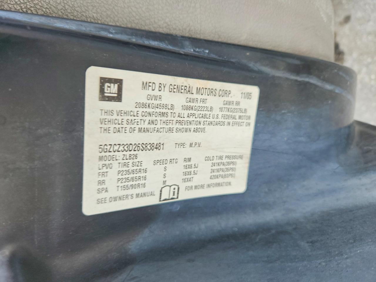 2006 Saturn Vue VIN 5GZCZ33D26S838481 photo 12