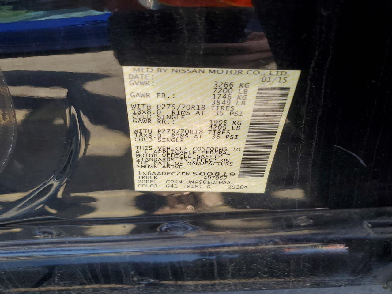 2015 Nissan TITAN VIN 1N6AA0EC2FN500819 photo 12