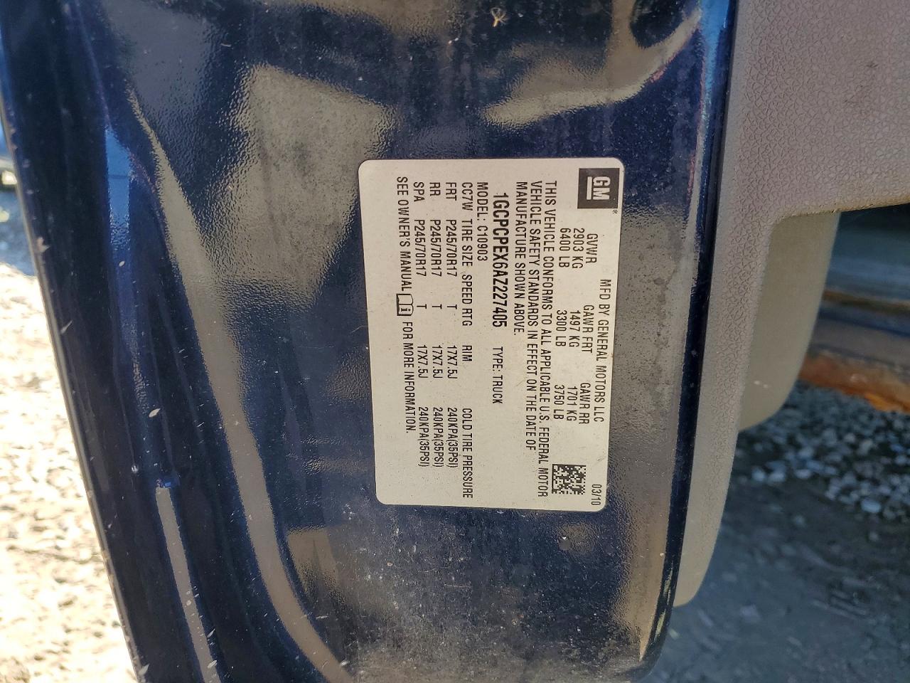 2010 CHEVROLET Silverado VIN 1GCPCPEX6AZ227405 photo 12