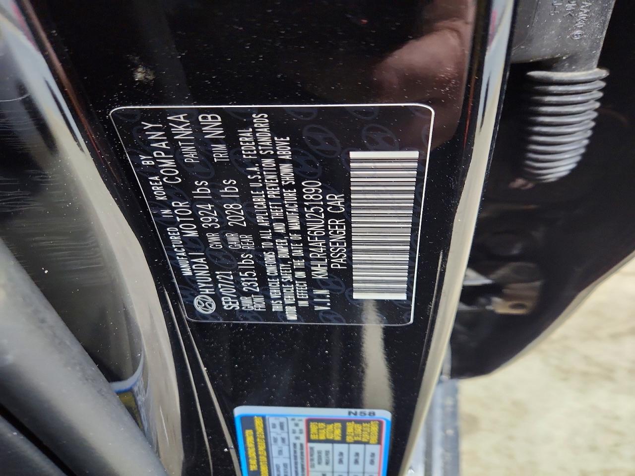 2022 Elantra VIN KMHLR4AF6NU251890 photo 12