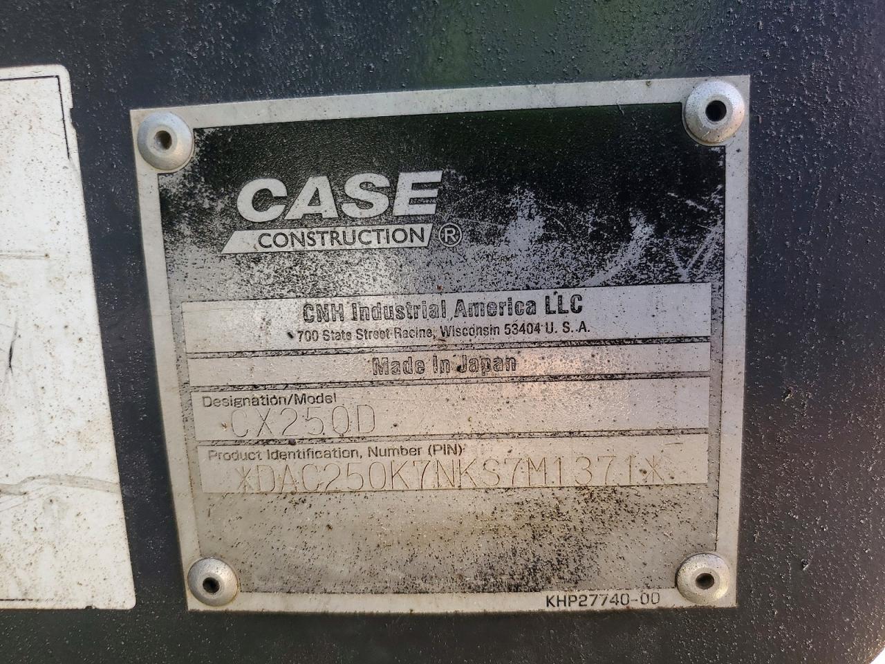 2018 CASE All models VIN DAC250K7NKS7M1371 photo 10