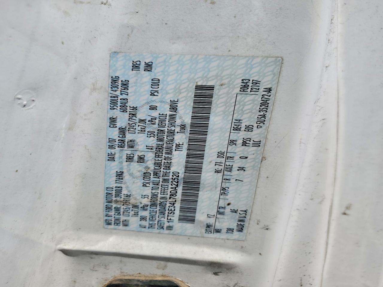 2008 Ford Econoline VIN 1FTSE34L78DA22520 photo 12