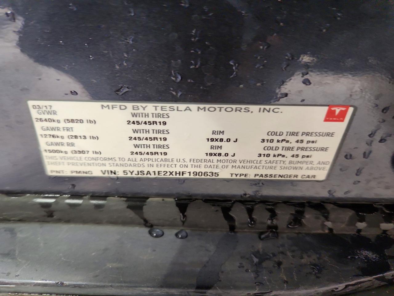 2017 Tesla Model s VIN 5YJSA1E2XHF190635 photo 12