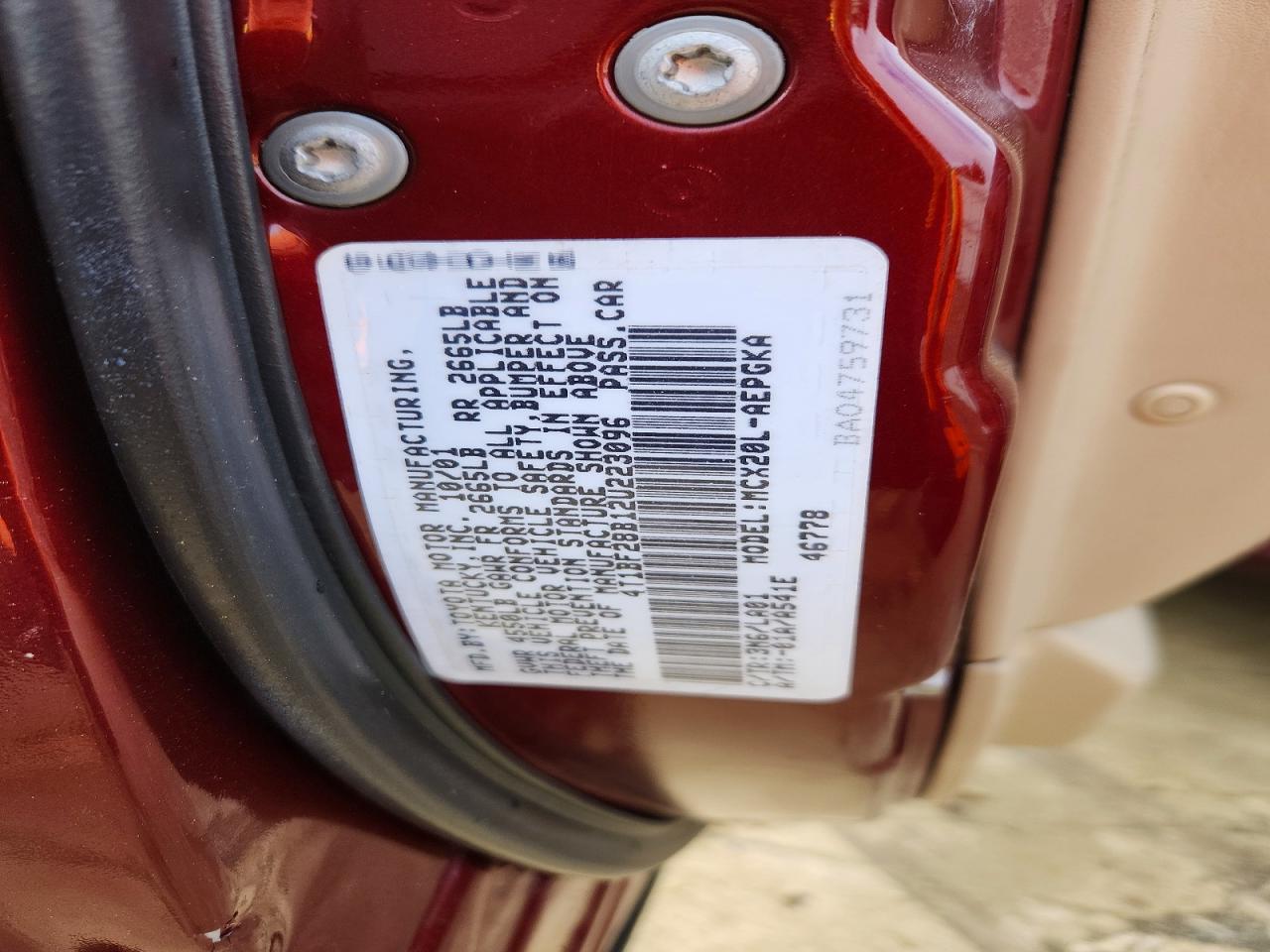2002 TOYOTA Avalon VIN 4T1BF28B12U223096 photo 12