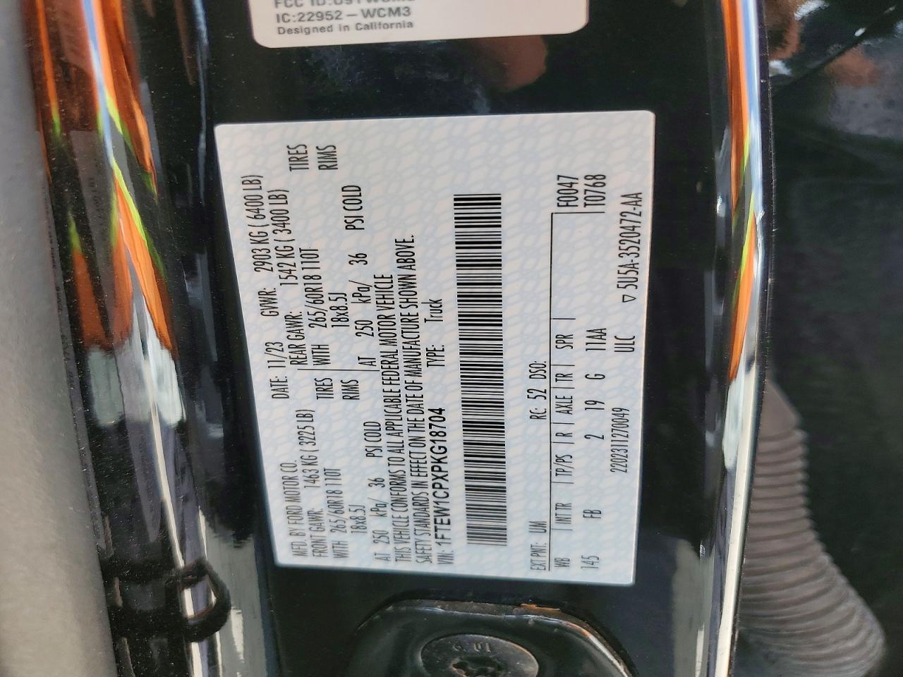 2023 Ford F150 VIN 1FTEW1CPXPKG18704 photo 12