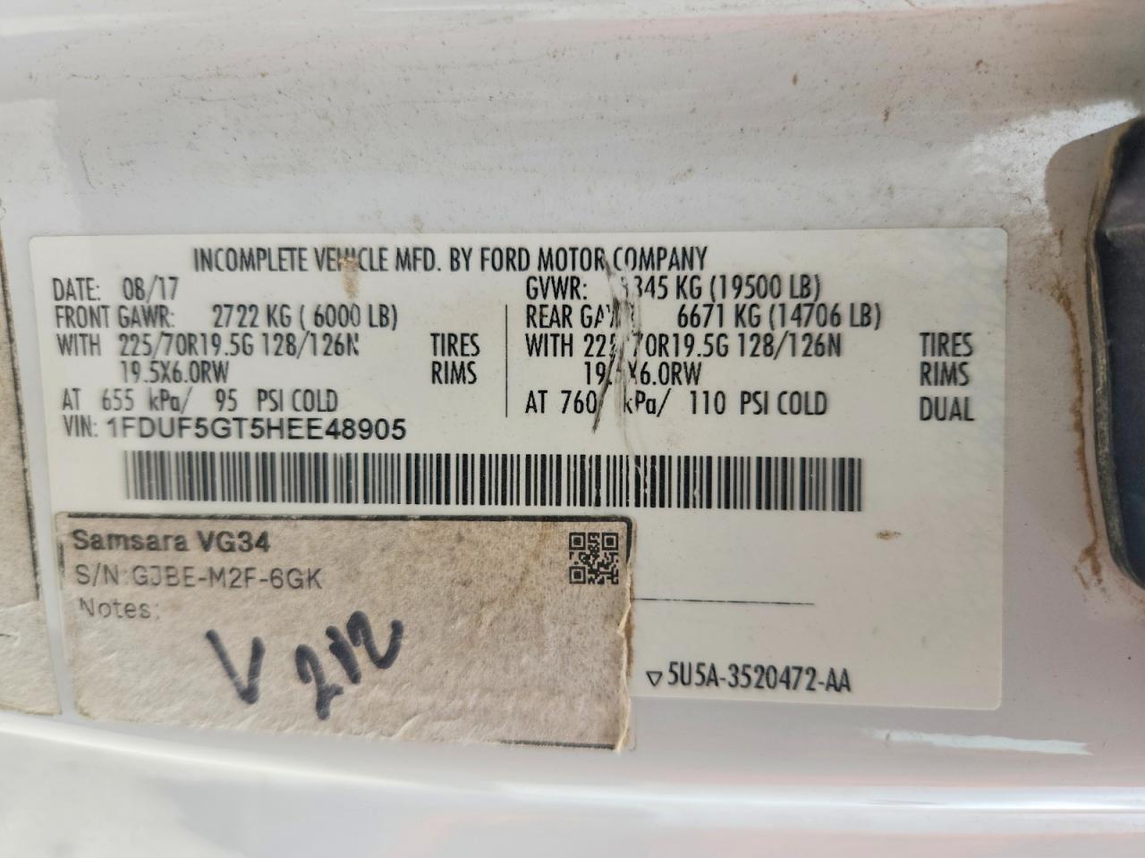2017 FORD F550 VIN 1FDUF5GT5HEE48905 photo 12