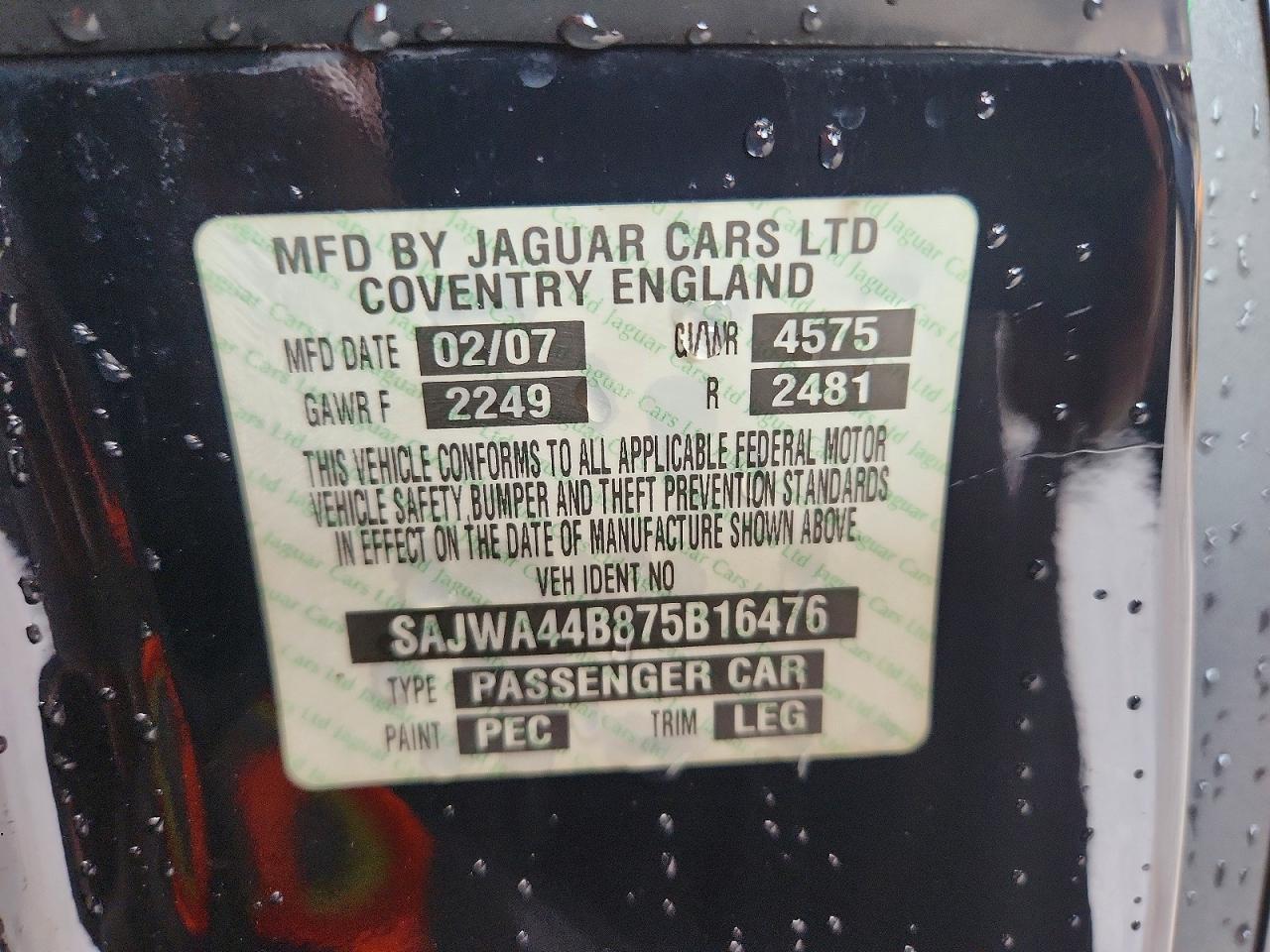 2007 Jaguar Xk VIN SAJWA44B875B16476 photo 12