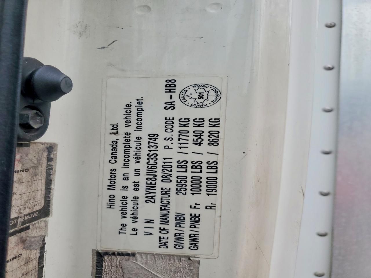 2012 HINO All other VIN 2AYNE8JV6C3S13749 photo 10