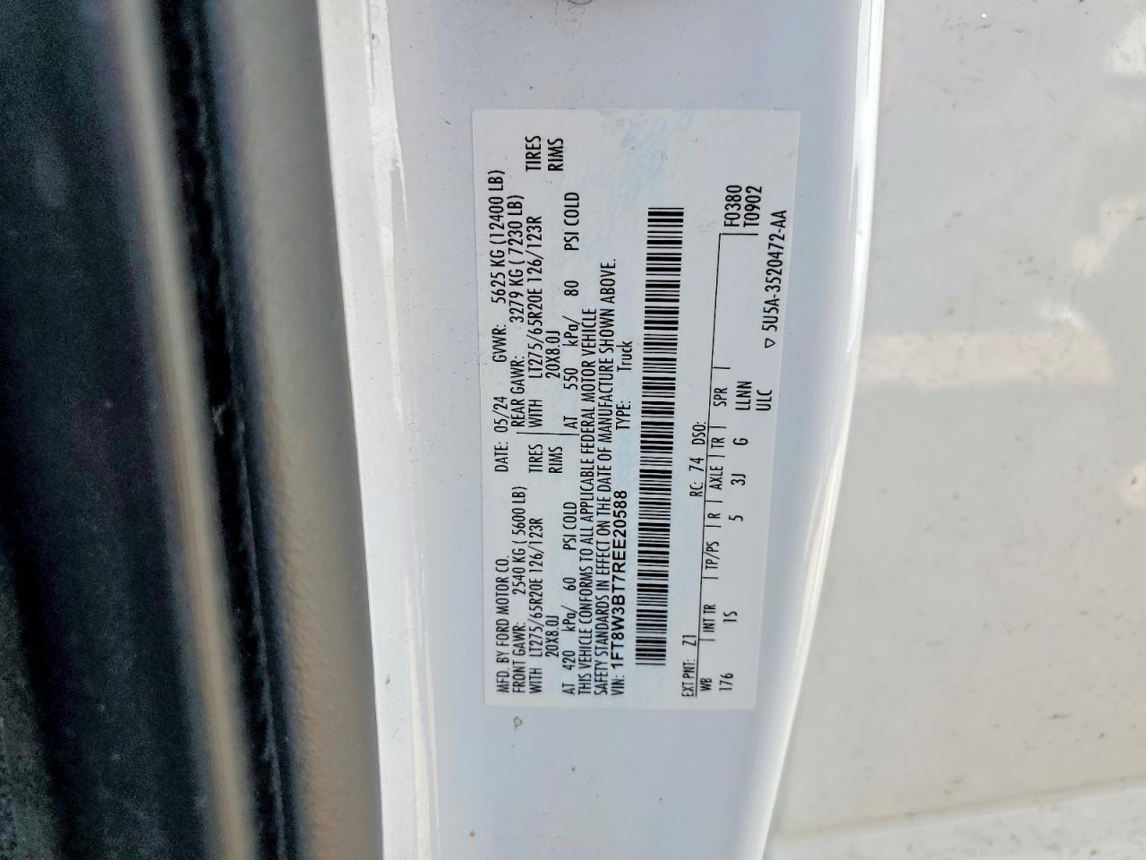 2024 Ford F350 VIN 1FT8W3BT7REE20588 photo 12
