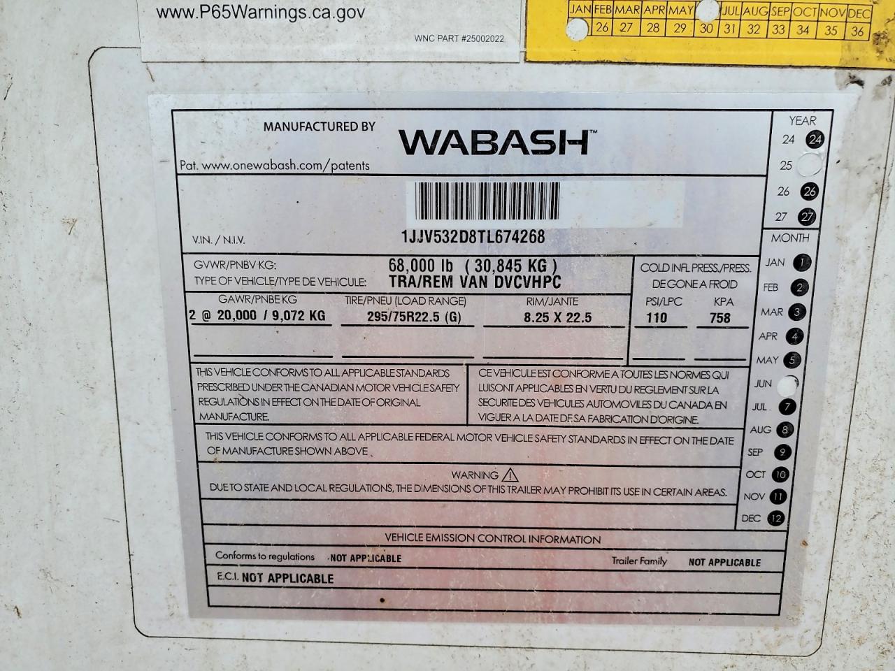 2026 WABASH Dry freigh VIN 1JJV532D8TL674268 photo 10