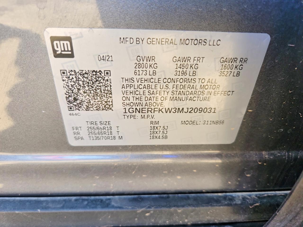 2021 Chevrolet Traverse VIN 1GNERFKW3MJ209031 photo 12