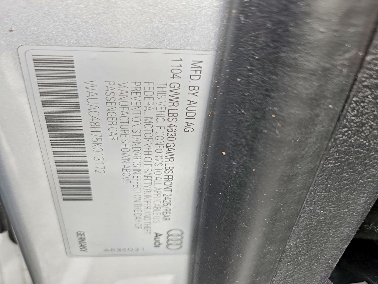 2005 Audi A4 VIN WAUAC48H75K013172 photo 12
