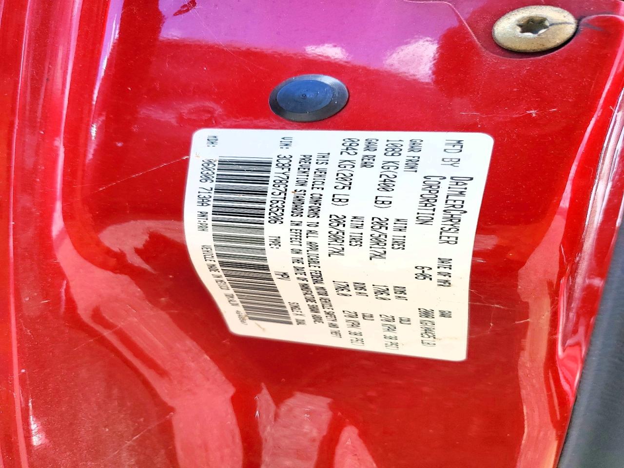 2005 Chrysler Pt cruiser VIN 3C8FY78G75T635206 photo 12