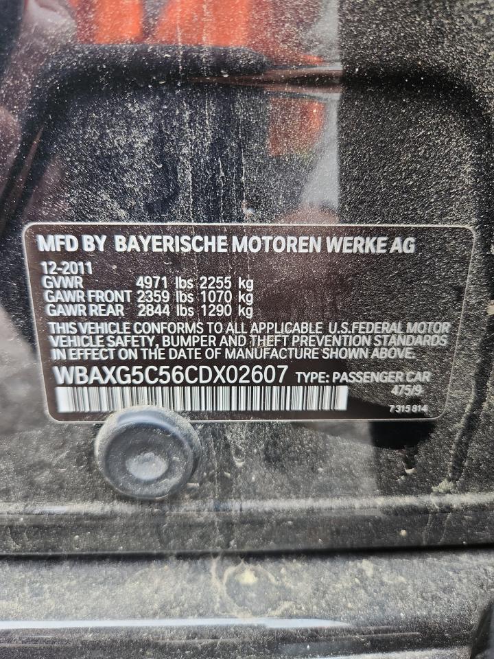 2012 BMW 5 series VIN WBAXG5C56CDX02607 photo 12