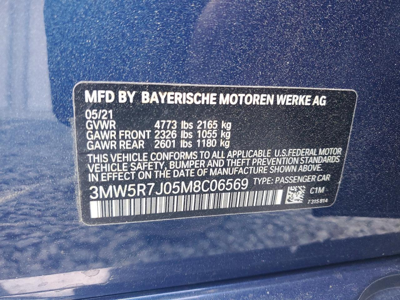 2021 BMW 3 series VIN 3MW5R7J05M8C06569 photo 12
