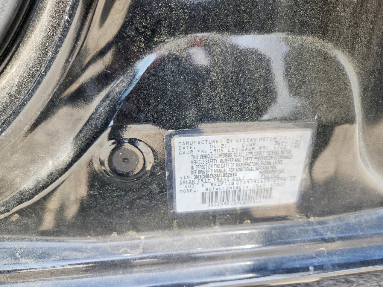 2021 Nissan Versa VIN 3N1CN8EV8ML852514 photo 12