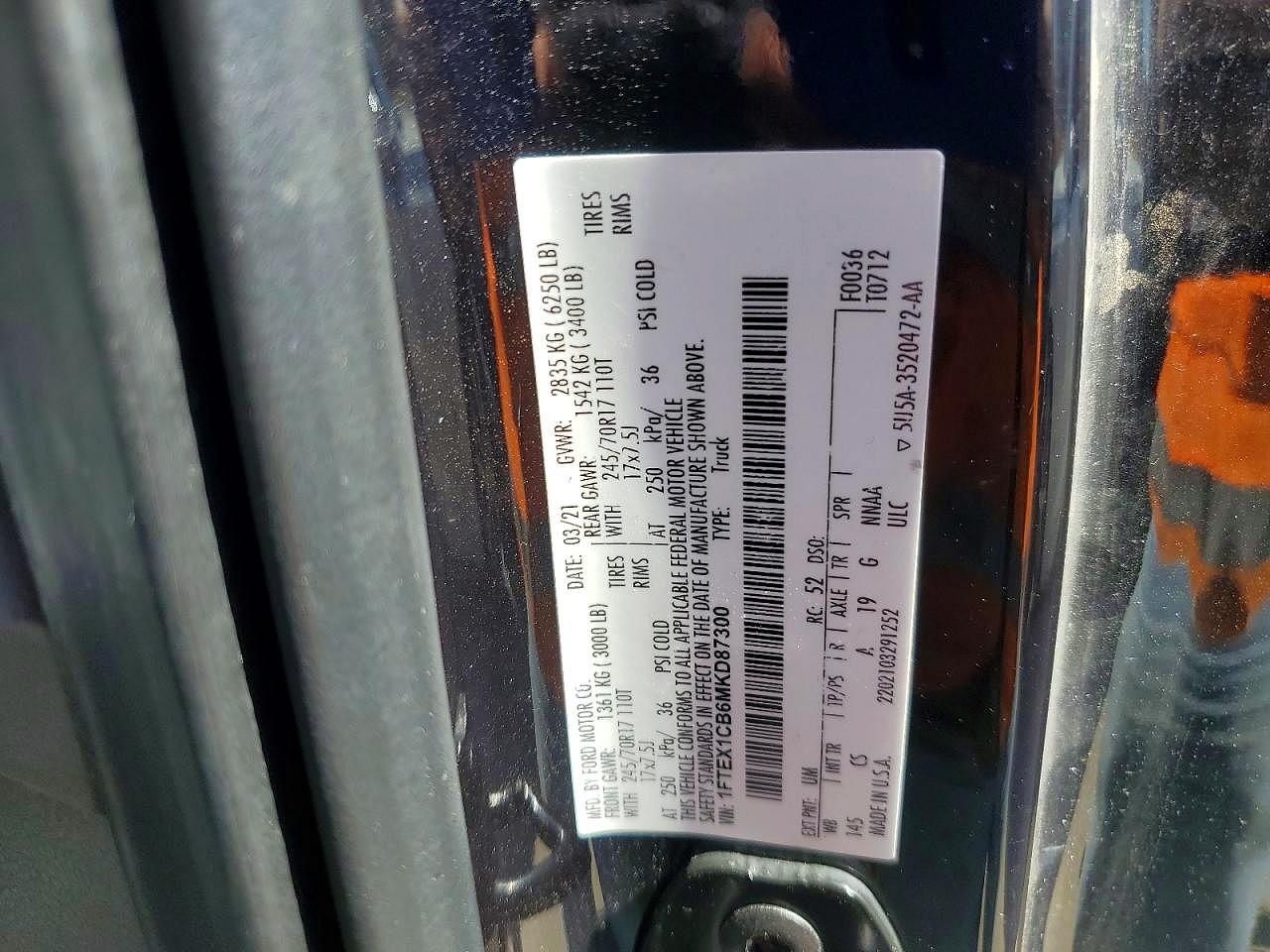 2021 Ford F150 VIN 1FTEX1CB6MKD87300 photo 12