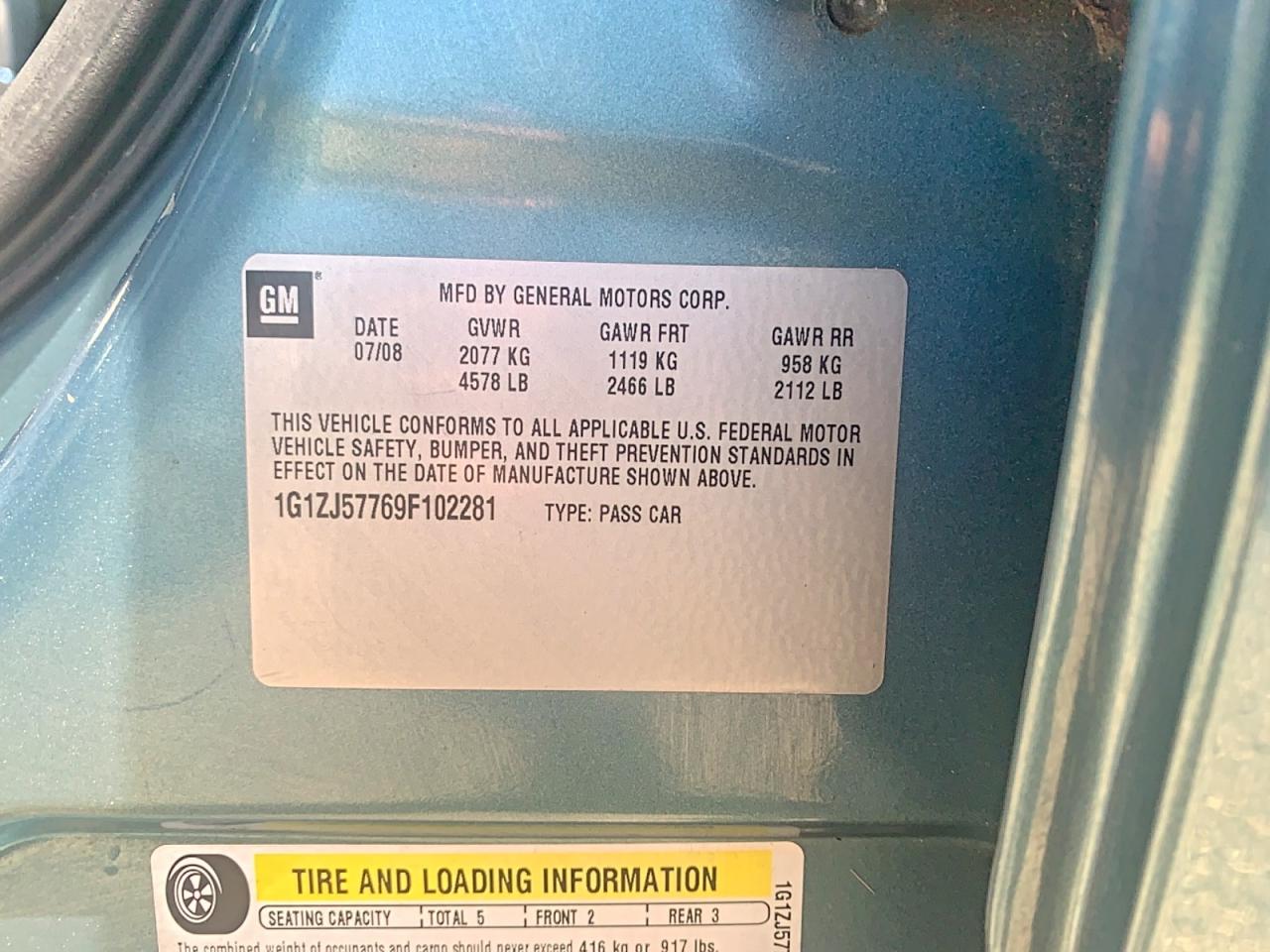 2009 Chevrolet Malibu VIN 1G1ZJ57769F102281 photo 10