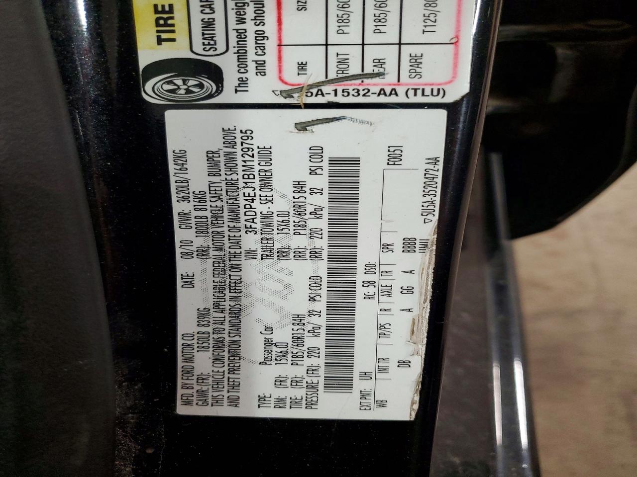 2011 Ford Fiesta VIN 3FADP4EJ1BM129795 photo 12