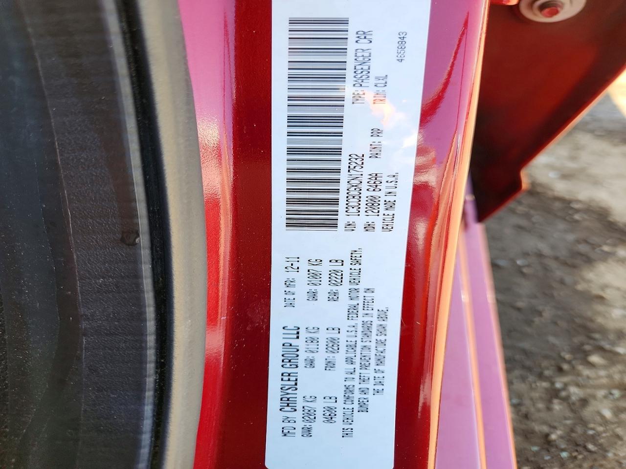 2012 Chrysler 200 VIN 1C3CCBCGXCN175232 photo 12