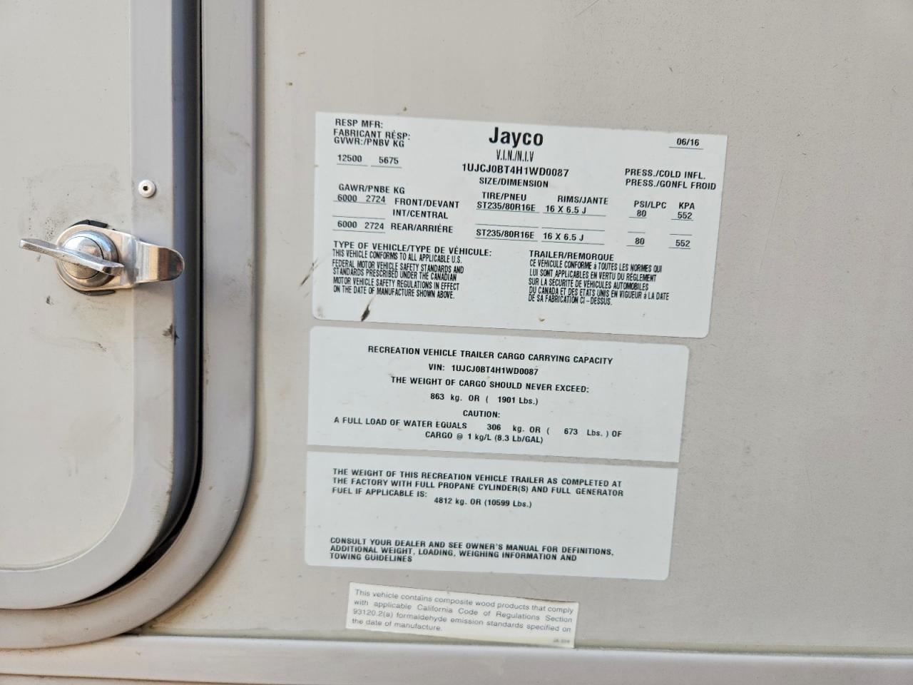 2017 JAYCO All models VIN 1UJCJ0BT4H1WD0087 photo 10