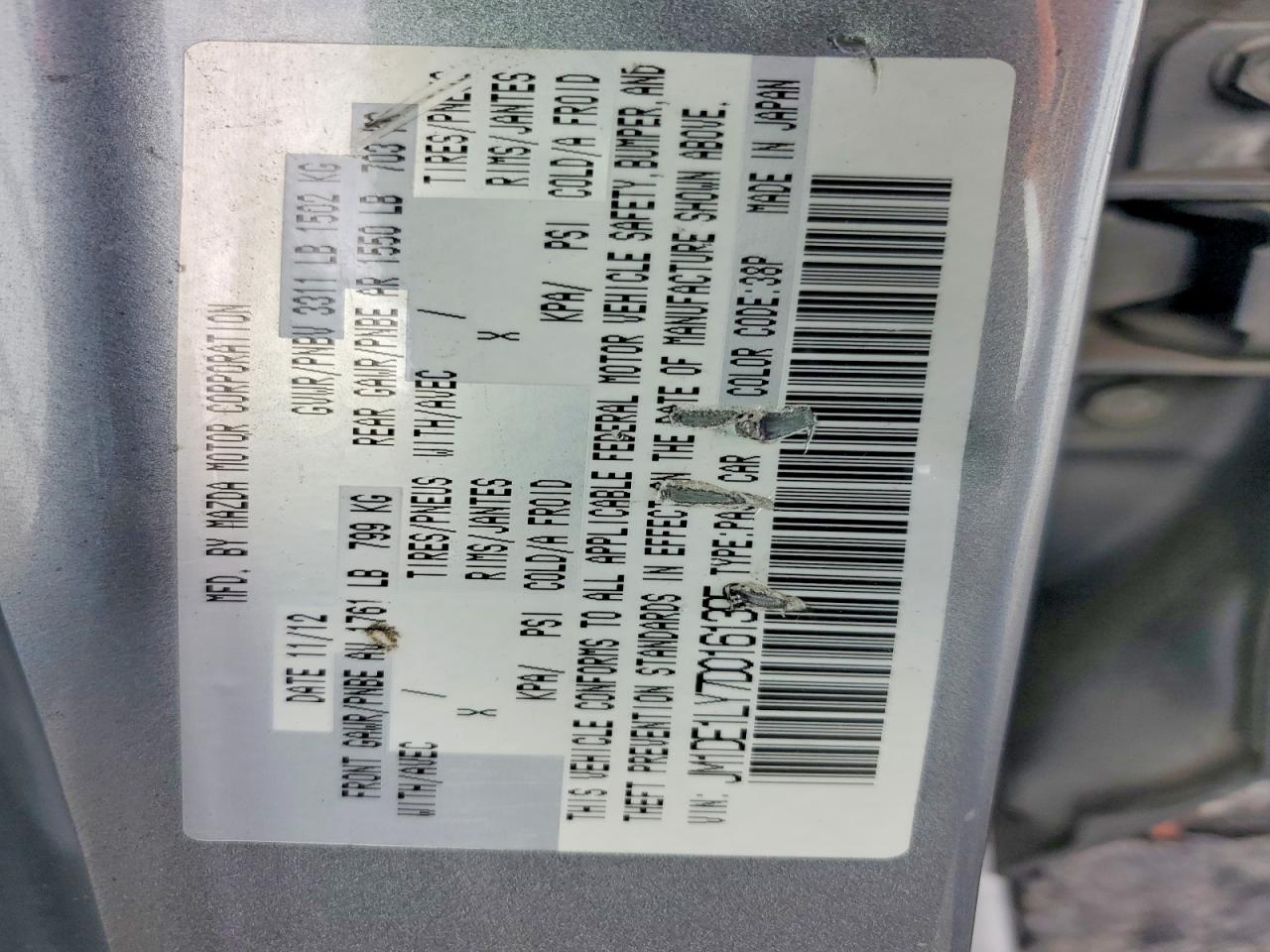 2013 Mazda 2 VIN JM1DE1LY7D0161395 photo 12