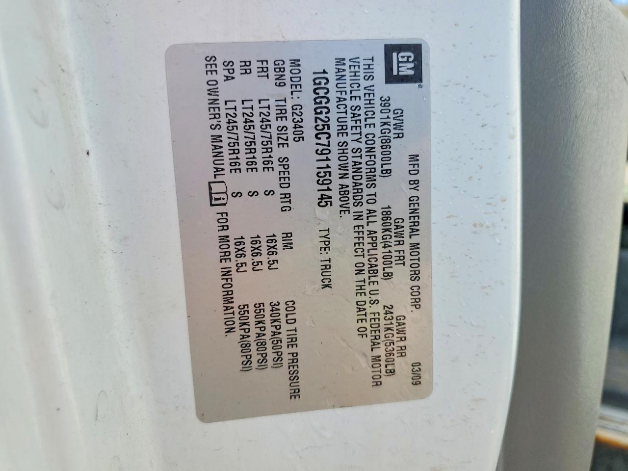 2009 CHEVROLET Express VIN 1GCGG25C791159145 photo 12