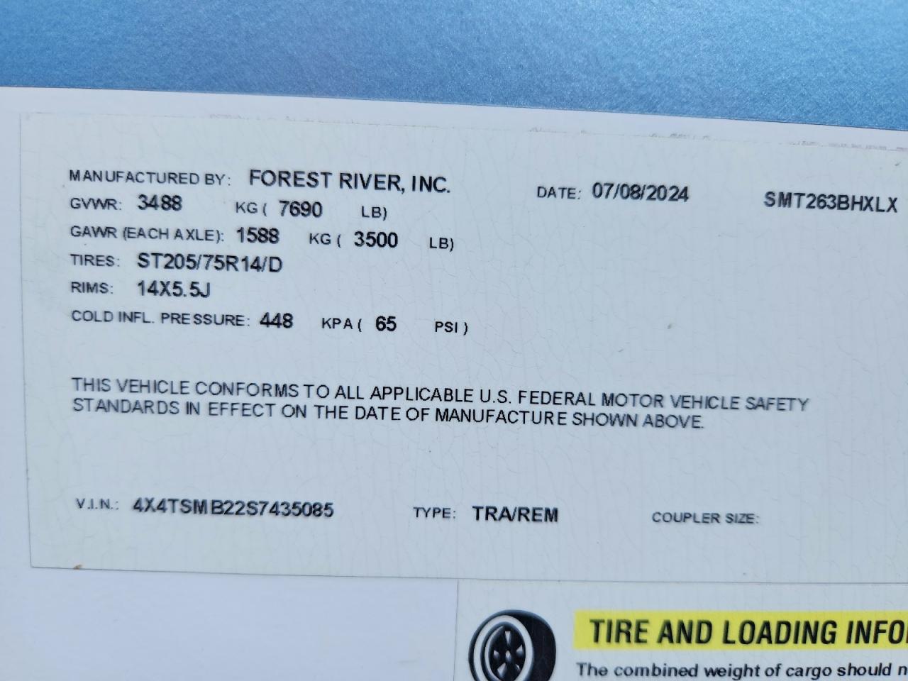 2025 FOREST Trailer VIN 4X4TSMB22S7435085 photo 10