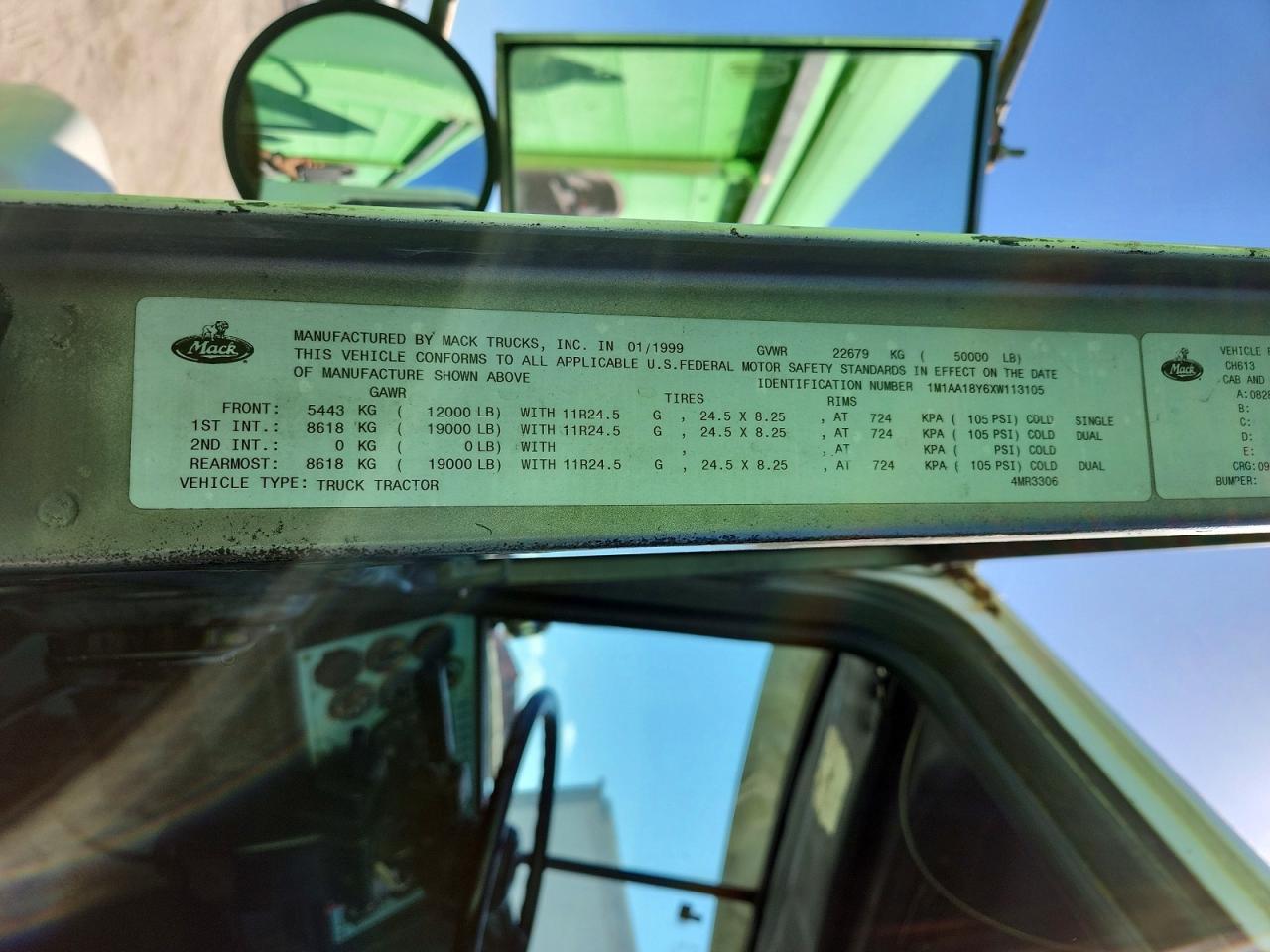 1999 MACK All other VIN 1M1AA18Y6XW113105 photo 10