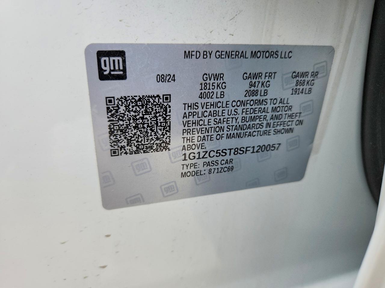 2025 Chevrolet Malibu VIN 1G1ZC5ST8SF120057 photo 12