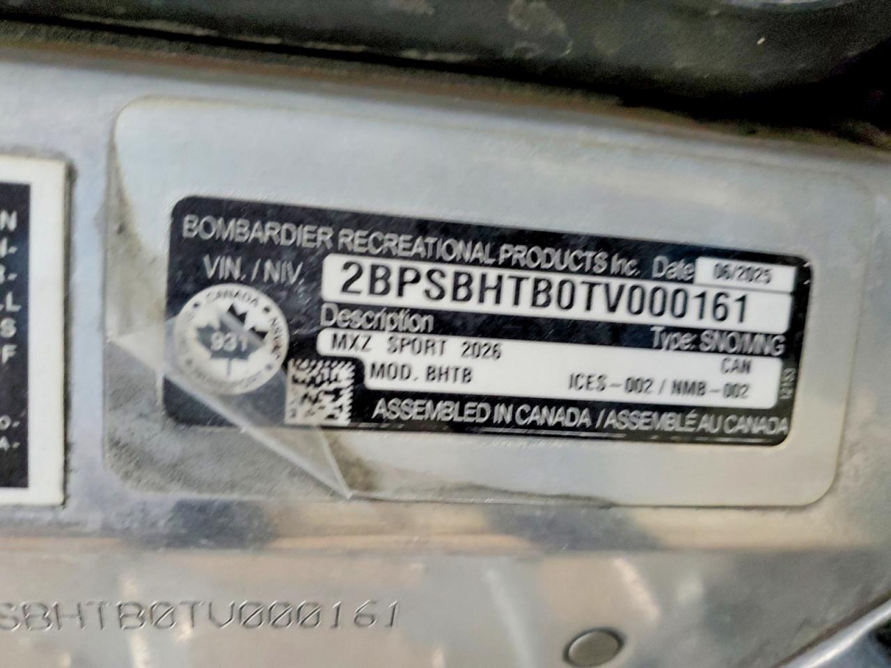 2026 SKI Mxz600 VIN 2BPSBHTB0TV000161 photo 10