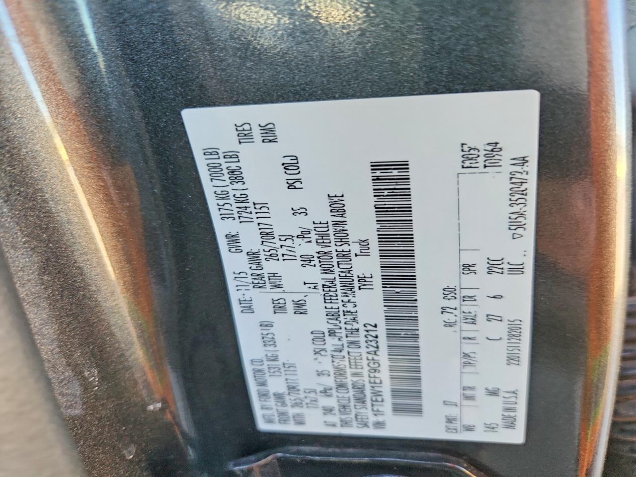 2016 Ford F150 VIN 1FTEW1EF9GFA23212 photo 12
