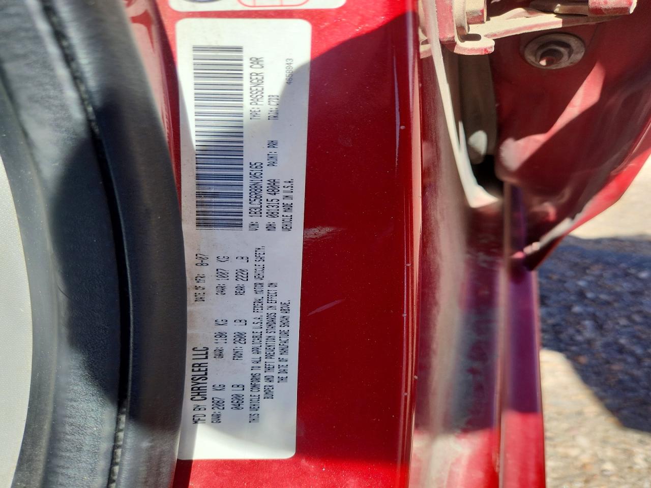 2008 Dodge Avenger VIN 1B3LC56R88N105165 photo 12