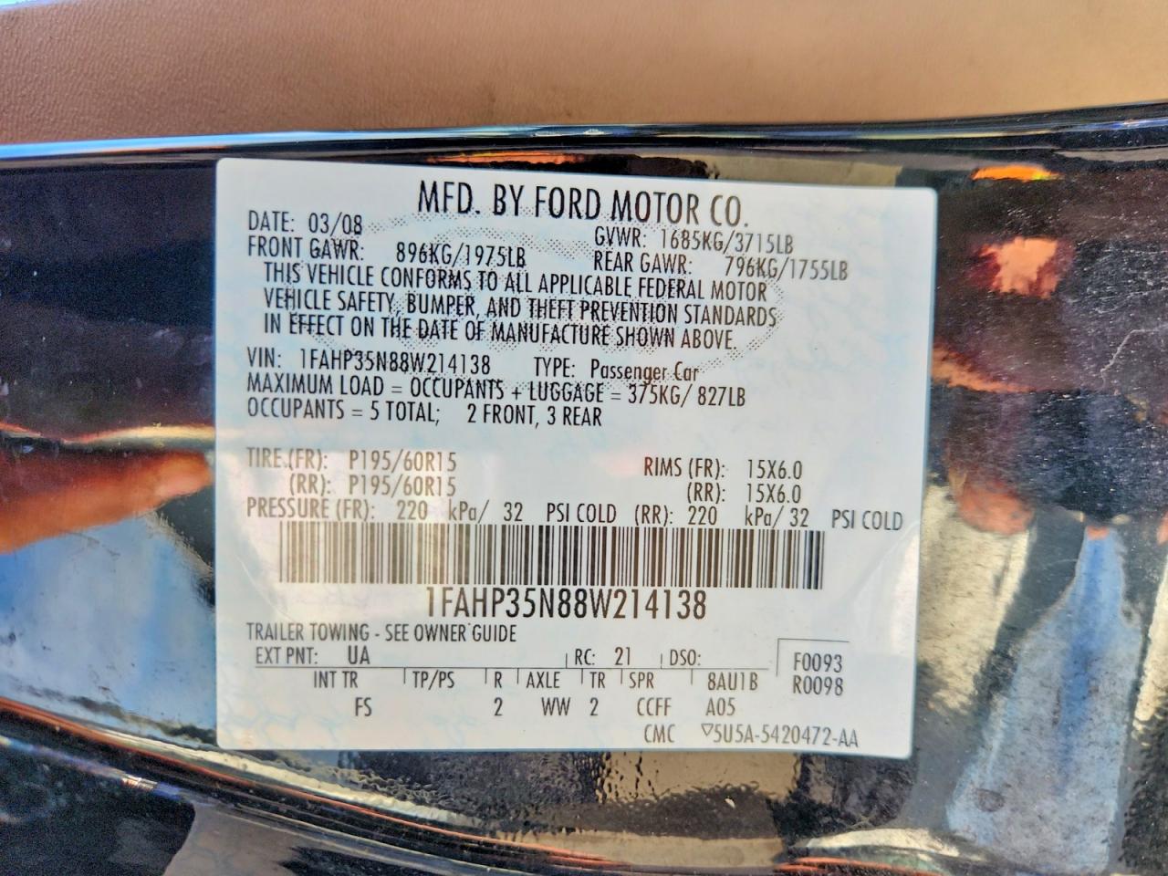 2008 Ford Focus VIN 1FAHP35N88W214138 photo 12