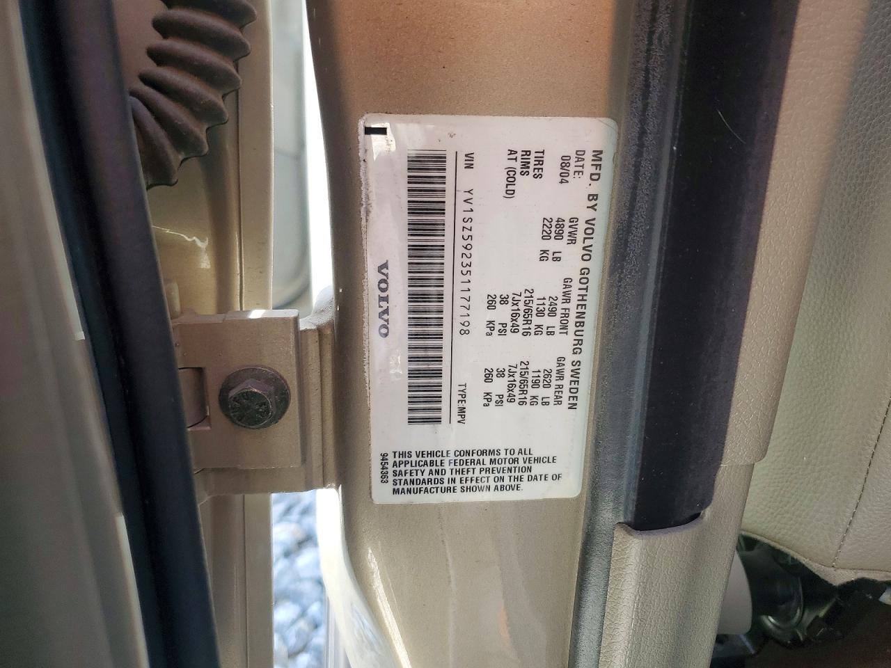 2005 Volvo Xc70 VIN YV1SZ592351177198 photo 12