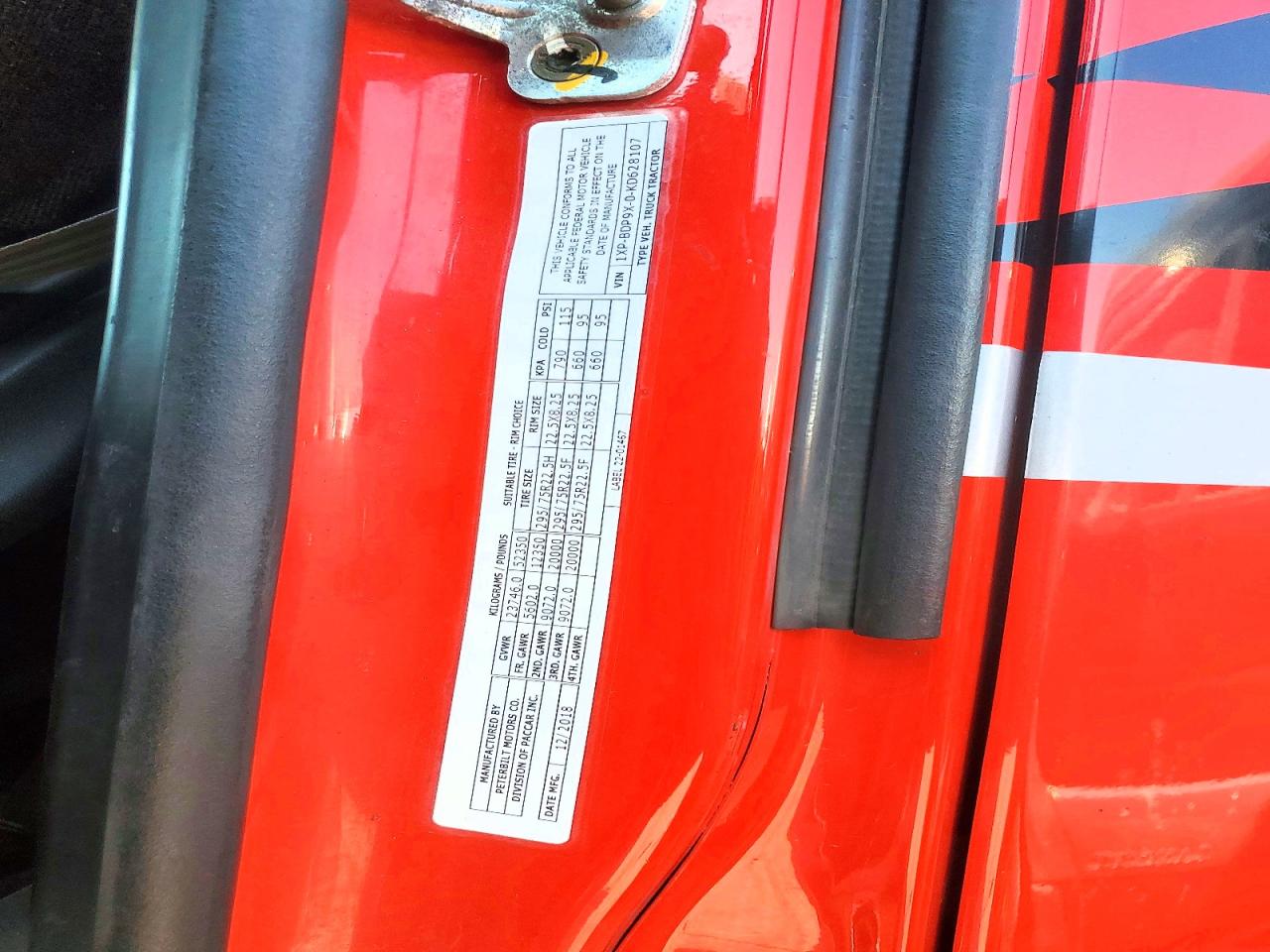 2019 PETERBILT All other VIN 1XPBDP9X0KD628107 photo 10