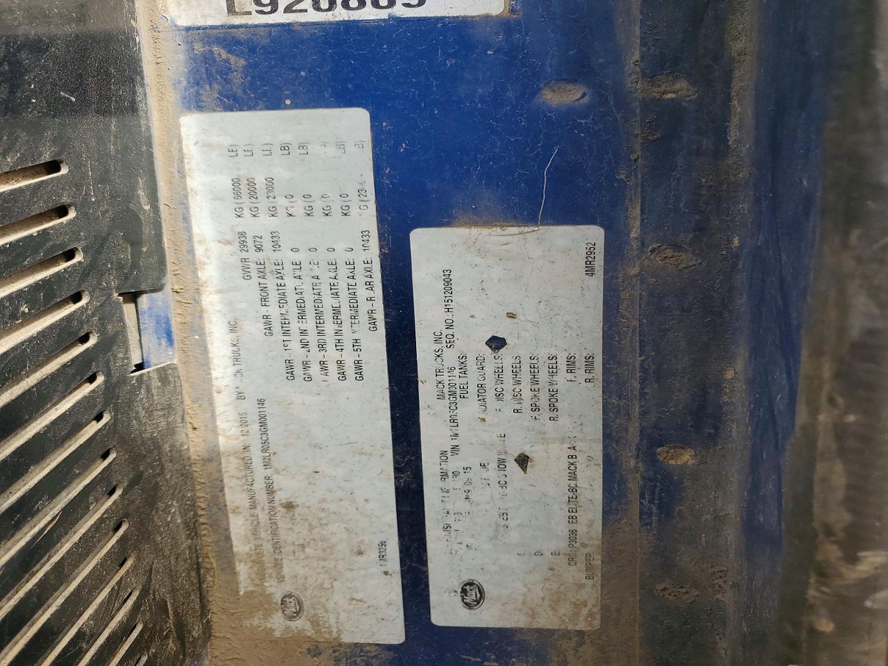 2016 MACK All other VIN 1M2LR05C3GM001146 photo 10