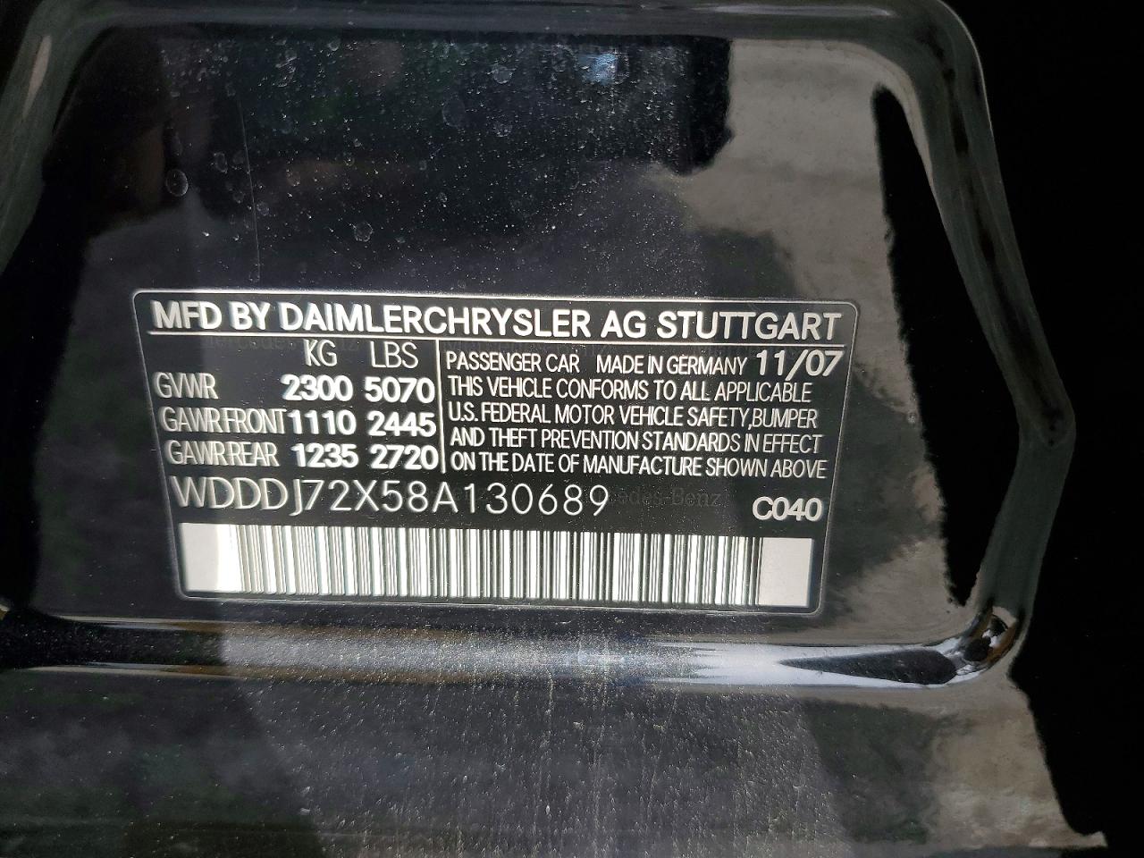 2008 MERCEDES-BENZ Cls-class VIN WDDDJ72X58A130689 photo 12
